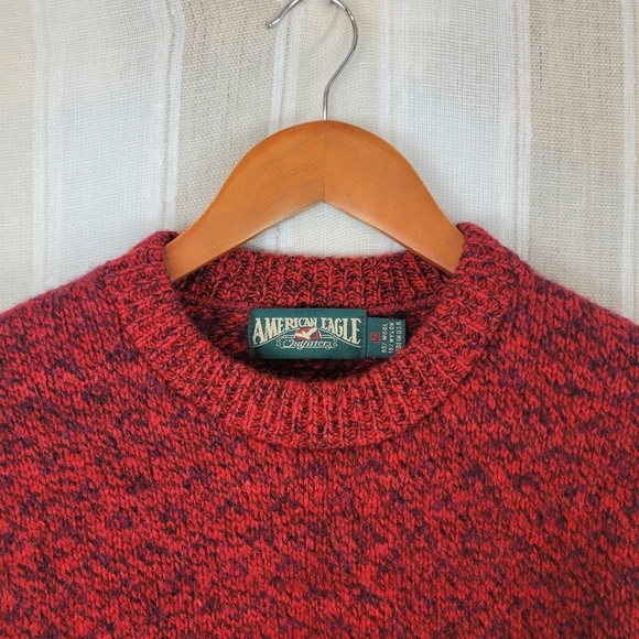 Vintage American Eagle Wool Blend Crewneck Sweater Red Size Medium - Picture 3 of 7